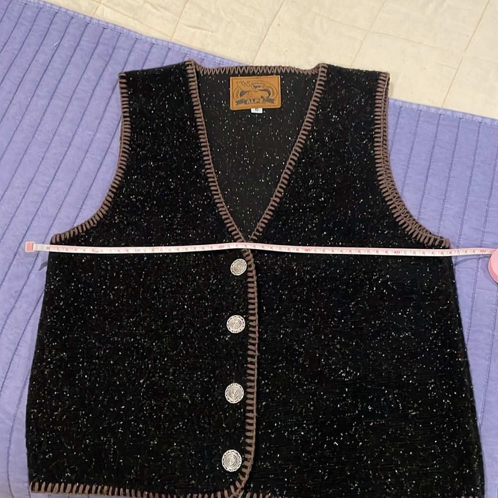 🤠 Alps Vintage Outdoor Knit Vest w/ Whipstitch Trim! In perfect condition! - Picture 6 of 8